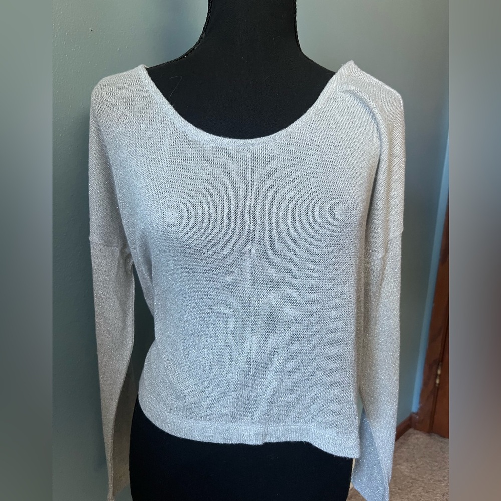 Happening in the Present Silver long sleeve top